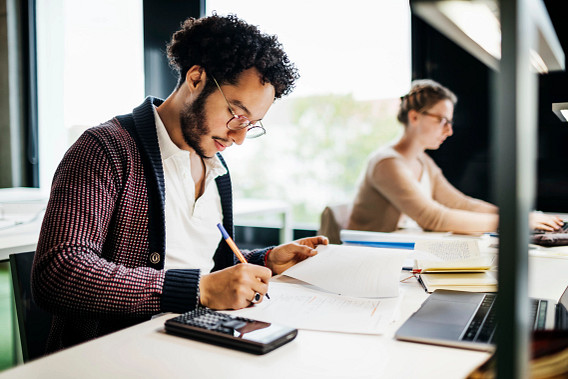 Student studying